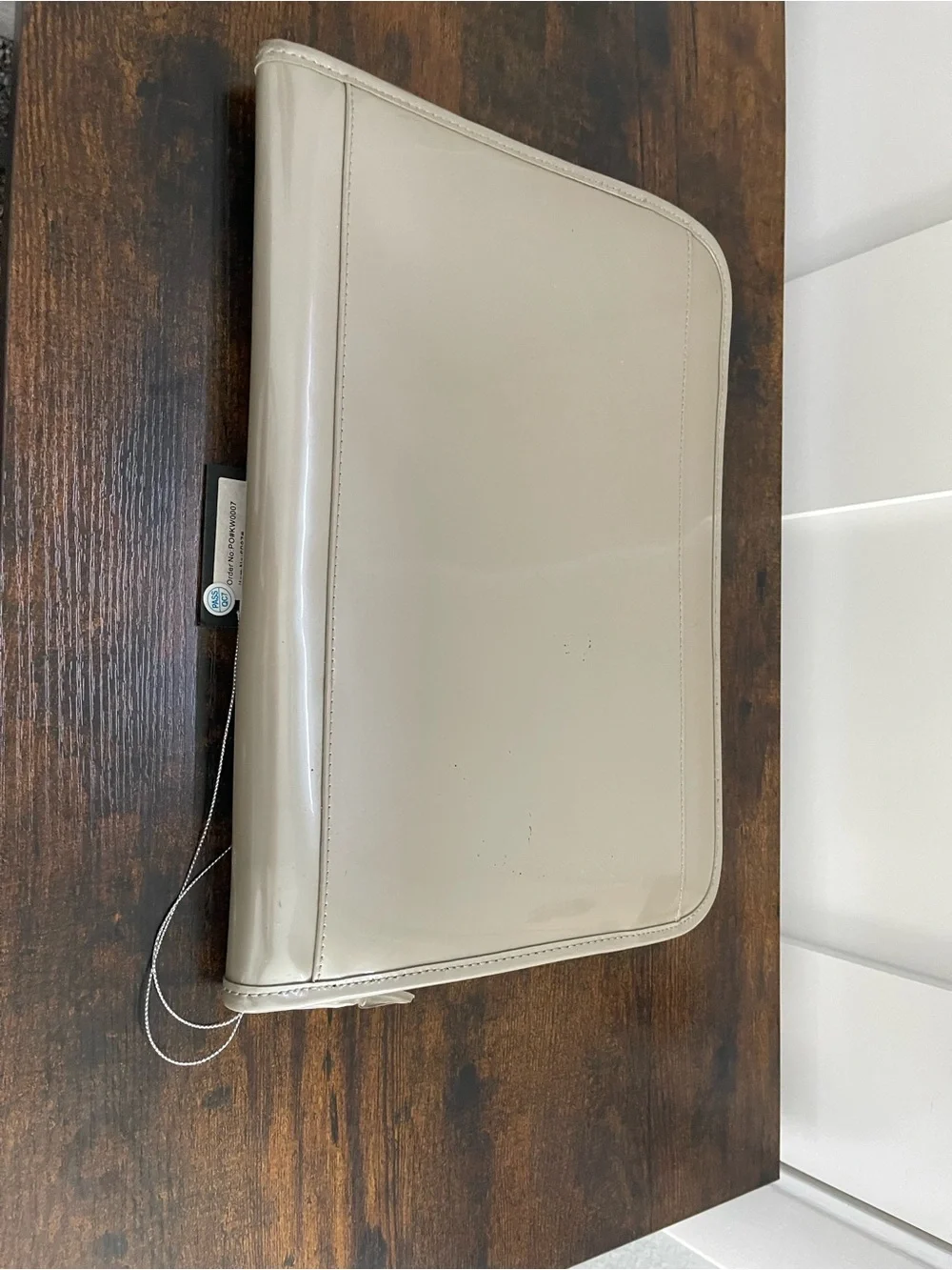 Beijo Glossy Patent Tablet Folio Case in Taupe